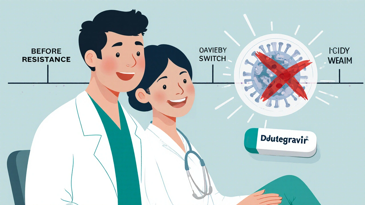 A doctor and patient celebrating successful treatment with an undetectable virus.