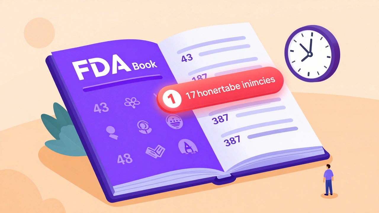 Digital Purple Book interface displaying approved biosimilars and reference products, with interchangeable ones highlighted and delay clock.