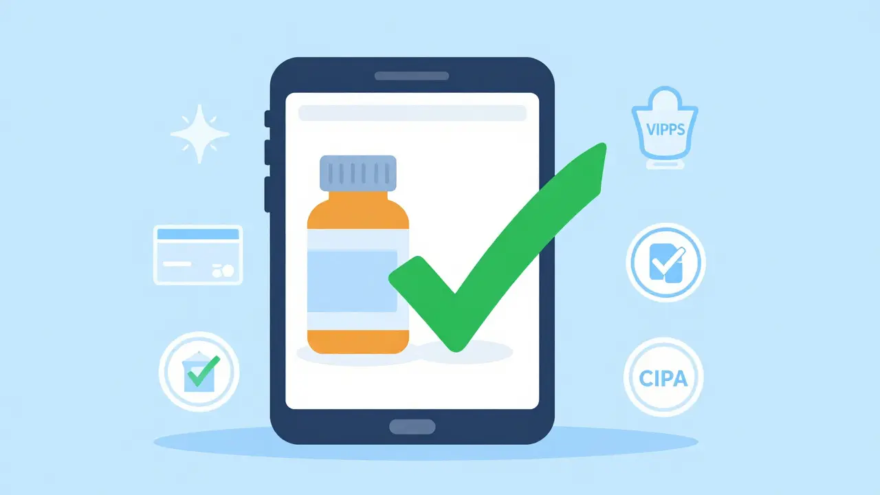 Smartphone showing savings on generic medication via discount apps